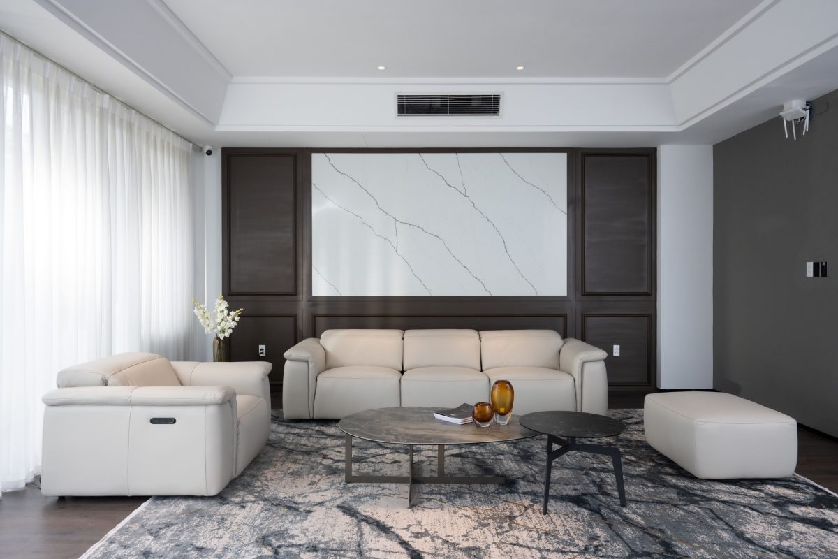 Sofa Caterina Bocelli A5103 da thật – bề thế, động cơ nâng chân tựa đầu, ngả sát tường